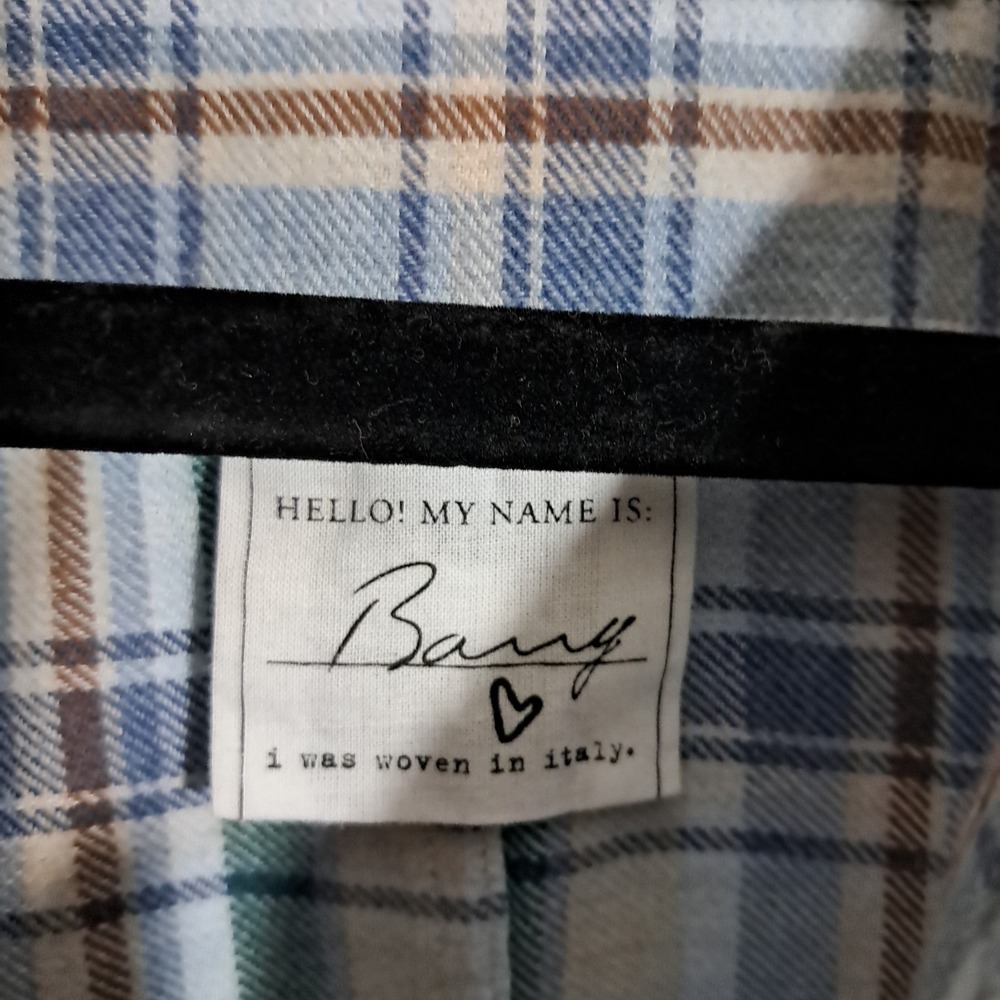 Frank & Eileen Barry Flannel Button Down Women's Large Shirt Blue Plaid Preppy - Picture 9 of 13